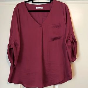 3/4 sleeve ‘satin look’ blouse